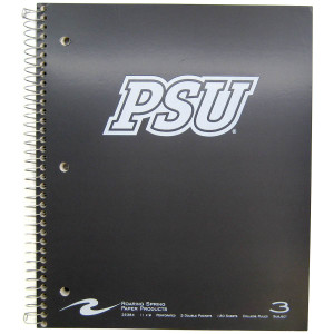 gray spiral bound 3 subject notebook with PSU